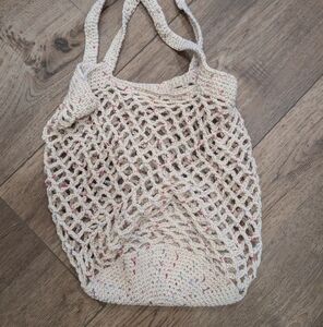 Cream Crochet Tote Bag